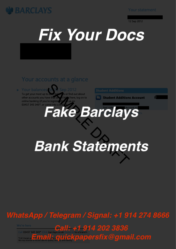 fake barclays bank statement